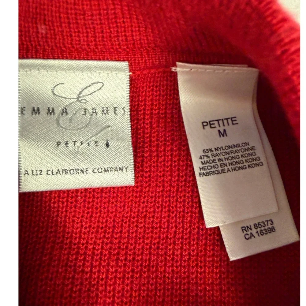 NWT Emma James Red Button Front Cardigan Size PM Cozy Minimalist Staple Academia